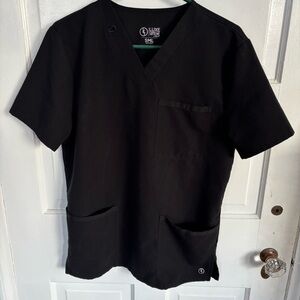 Allheart Luxe Supreme Black Short Sleeve Women's Scrub Top